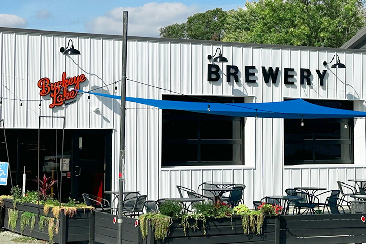 brewery building and outdoor seating