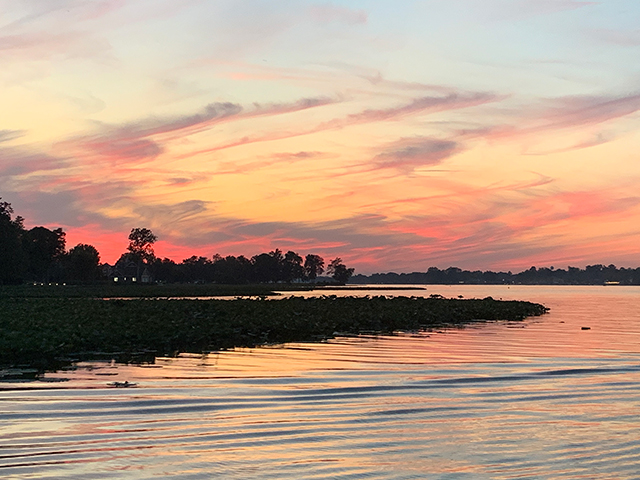 sunset on lake