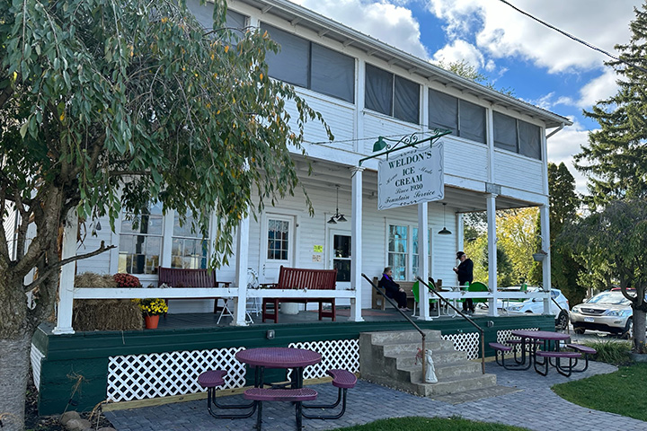 ice cream store porch